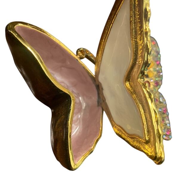 Fitz & Floyd Jeweled Butterfly Box-Ruby Enamel Trinket Box - Picture 5 of 7
